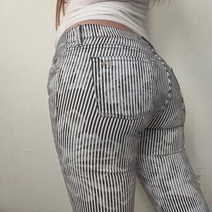 Black and White Striped Jeans